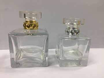 Glas-kosmetische Sprühflaschen des Quadrat-100ml/wiederverwendbare Glasparfümflasche mit arcylic Kappe