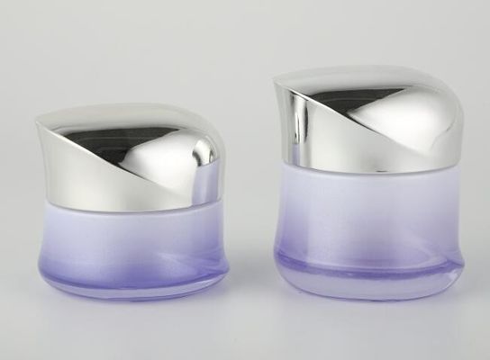 verpackender Glascremetiegel 50g Skincare mit Plastikkappen-kosmetisches Glas kundengebundenem Logo und Malerei