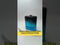 Custom 100ml Quadratglas Luxus und elegant leere Parfümflasche Pump Sprayer Gradient Schwarz und Bl