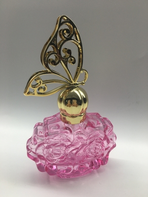 Sprüher-fertigte versiegelnde Parfüm-Glas-Flaschen-Blumen-Entwurfs-Plastikkappe Soem besonders an