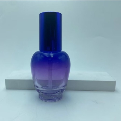 Glas Lotion Flasche 30ml Blauer Schrägserum Flasche mit Ölpumpe Flasche Pumpe Flasche Kosmetikflasche OEM