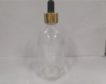 Shinny kosmetische GlasTropfflaschen 100ml mit Gold Kragen-kundenspezifische Malerei und Drucken
