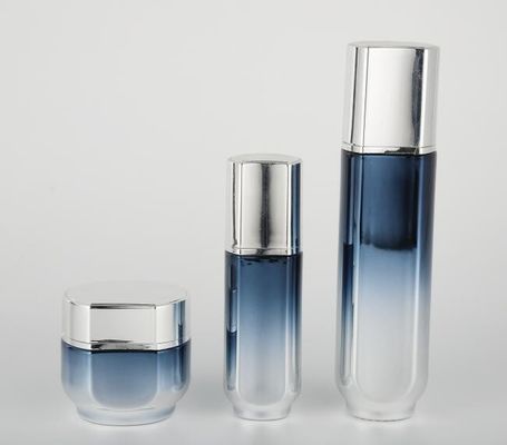Kundengebundene kosmetische Glasflasche und Cremetiegel Skincare, das verschiedene Malerei und Silkscreen verpackt