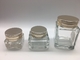 Kleines Quadrat-Glascremetiegel galvanisieren Drucken mit metallischer Kappe