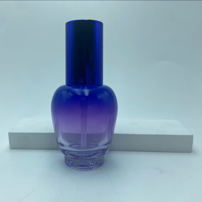 Glas Lotion Flasche 30ml Blauer Schrägserum Flasche mit Ölpumpe Flasche Pumpe Flasche Kosmetikflasche OEM