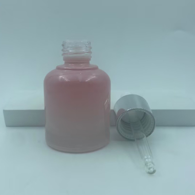 2025 recycelbare rosa Glasflasche für Öl Tropffflaschen mit Silberkragen Luxus Großhandel 30ml