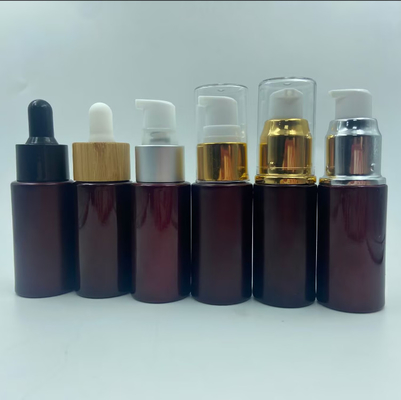 15 ml dunkelrotes ätherisches Öl Flasche Glas Tropffflasche Kosmetikverpackung für Serumöl Customized Logo und Malerei OEM