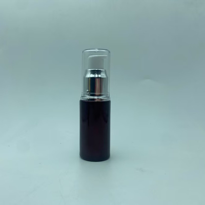 Glas-Lotion-Flasche 15 ml Dunkelrote Serumflasche mit glänzender Gold-/Silberpumpe Augenlotion-Flasche Pumpflasche Kosmetikflasche OEM