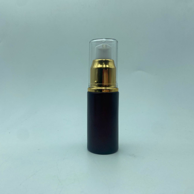 Glas-Lotion-Flasche 15 ml Dunkelrote Serumflasche mit glänzender Gold-/Silberpumpe Augenlotion-Flasche Pumpflasche Kosmetikflasche OEM