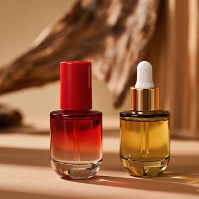 Custom Gradient 30ml/40ml/50ml Serum Flasche für Hautpflege - Essentielle Gesichtsöl Glasflasche mit Tropfer