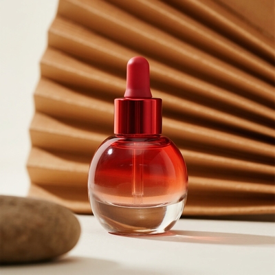 Custom Gradient 30ml/40ml/50ml Serum Flasche für Hautpflege - Essentielle Gesichtsöl Glasflasche mit Tropfer