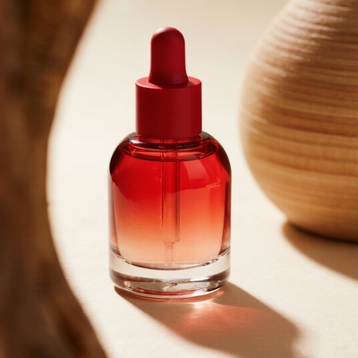 Custom Gradient 30ml/40ml/50ml Serum Flasche für Hautpflege - Essentielle Gesichtsöl Glasflasche mit Tropfer