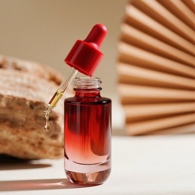 Custom Gradient 30ml/40ml/50ml Serum Flasche für Hautpflege - Essentielle Gesichtsöl Glasflasche mit Tropfer