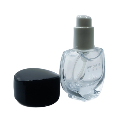 Anpassbare 30-ml-Runde-Foundation-Glasflasche mit dickem Boden, Make-up-Primer- und Serumflasche für Kosmetikprodukte