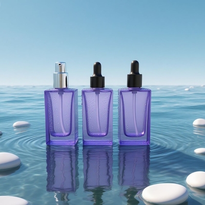 Anpassbare 30-ml-Quadratglas-Augenserumflasche mit Tropfer für kosmetisches Serum - recycelbar