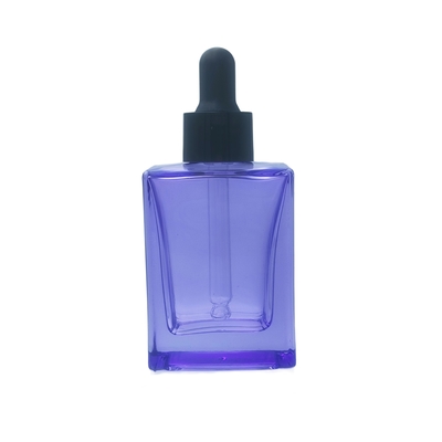 Anpassbare 30-ml-Quadratglas-Augenserumflasche mit Tropfer für kosmetisches Serum - recycelbar