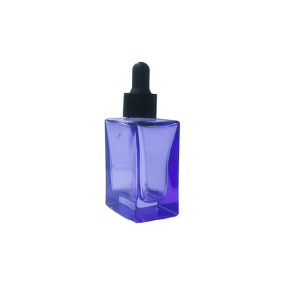 Anpassbare 30-ml-Quadratglas-Augenserumflasche mit Tropfer für kosmetisches Serum - recycelbar