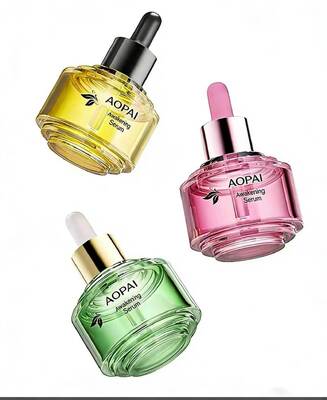 Luxuriöse zweifarbige 30-ml-Tropfflasche aus Glas. Neues, stilvolles Step-Up-Design für die Hautpflege-Essenzölflasche