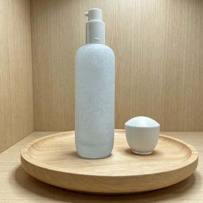 Premium Frosted Glass Bottles & Jars with Pump/Spray & White Caps, Crackle Pattern for Cosmetics, Face Cream, Lotion, Serum, Toner, Skincare, 120ml/100ml/40ml/50g/30g