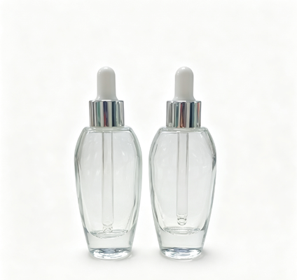 30 ml Glas Lotion Flasche mit Emulsionspumpe und Aluminium Spraykopf für Hautpflege Serum Creme Gesichtscreme