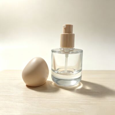 30ml Luxury Foundation Glass Bottle Thick Round Bottom Flat Shoulder Special Shape Cap Liquid Foundation Glass Container