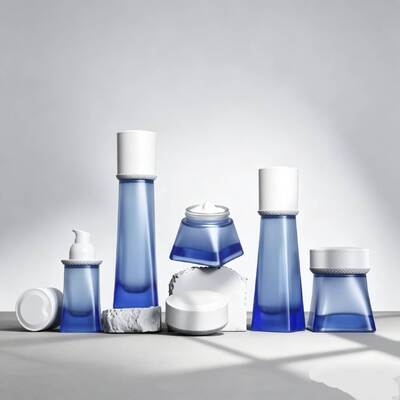 30ml 100ml 120ml Trapezoid Glass Cosmetic Bottle Set Essential Oil Pipette Dropper Bottle Skincare Serum Eye Packaging Toner