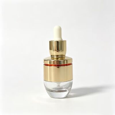 Stock Wholesale  30ml and 50ml Flat Glass Dropper Bottles for Essential Oil & Skin Care Serum Press Lotion Cosmetic Bottle